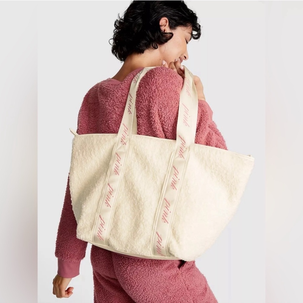 Pink Victoria’s Secret - Sherpa Large Tote NWT MSRP: $59.95